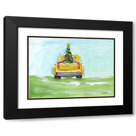 Christmas Pick-Up Black Modern Wood Framed Art Print with Double Matting by Strong, Molly Susan