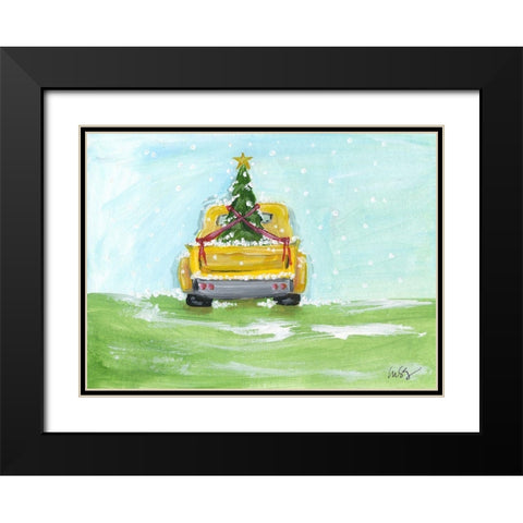 Christmas Pick-Up Black Modern Wood Framed Art Print with Double Matting by Strong, Molly Susan