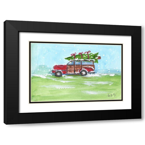 Woody Black Modern Wood Framed Art Print with Double Matting by Strong, Molly Susan