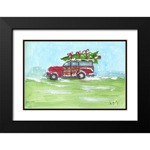 Woody Black Modern Wood Framed Art Print with Double Matting by Strong, Molly Susan