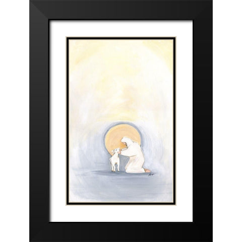 Lamb Black Modern Wood Framed Art Print with Double Matting by Strong, Molly Susan