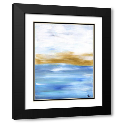 Ocean Abstract II Black Modern Wood Framed Art Print with Double Matting by Strong, Molly Susan