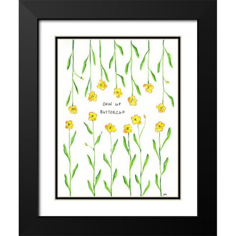 Chin Up Buttercup Black Modern Wood Framed Art Print with Double Matting by Strong, Molly Susan