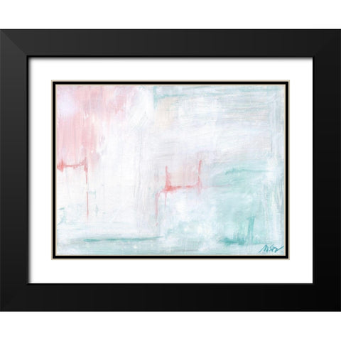 Pastel Abstract II Black Modern Wood Framed Art Print with Double Matting by Strong, Molly Susan