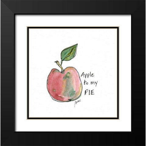 Apple to My Pie Black Modern Wood Framed Art Print with Double Matting by Strong, Molly Susan
