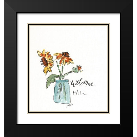 Welcome Fall Black Modern Wood Framed Art Print with Double Matting by Strong, Molly Susan