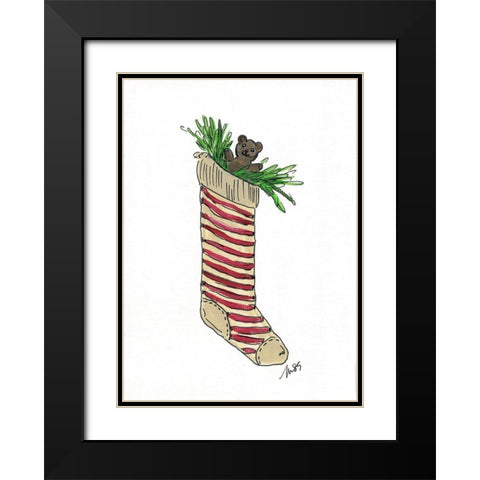Stocking Black Modern Wood Framed Art Print with Double Matting by Strong, Molly Susan