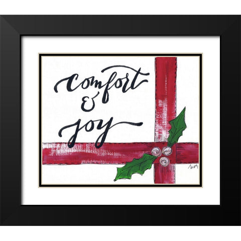 Comfort and Joy Black Modern Wood Framed Art Print with Double Matting by Strong, Molly Susan