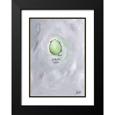 Isbar Hen Black Modern Wood Framed Art Print with Double Matting by Strong, Molly Susan