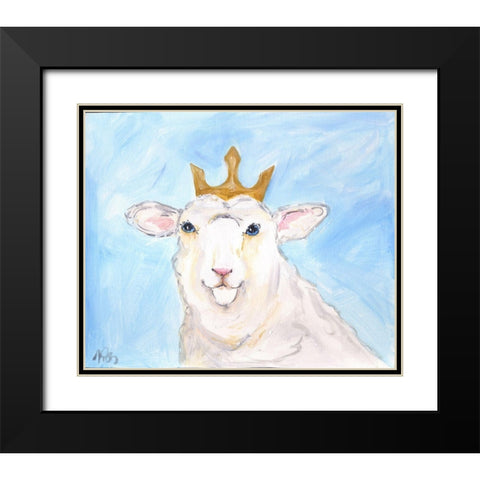 Queen Sheep Black Modern Wood Framed Art Print with Double Matting by Strong, Molly Susan