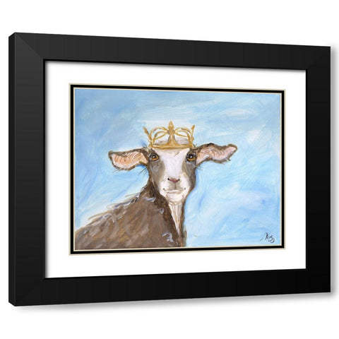Queen Goat Black Modern Wood Framed Art Print with Double Matting by Strong, Molly Susan