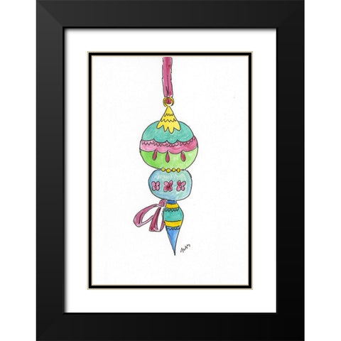 Ornament III Black Modern Wood Framed Art Print with Double Matting by Strong, Molly Susan