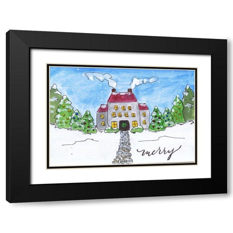 Merry   Black Modern Wood Framed Art Print with Double Matting by Strong, Molly Susan
