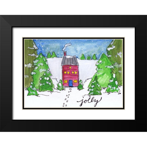 Jolly Black Modern Wood Framed Art Print with Double Matting by Strong, Molly Susan