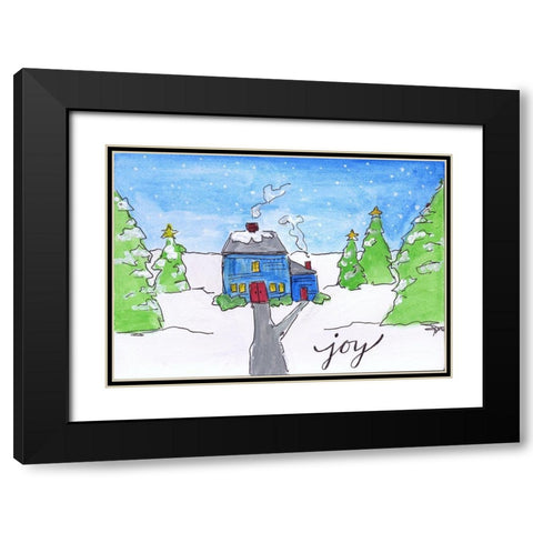 Joy Black Modern Wood Framed Art Print with Double Matting by Strong, Molly Susan