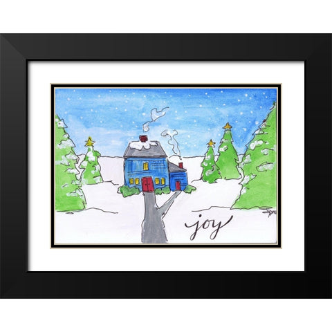 Joy Black Modern Wood Framed Art Print with Double Matting by Strong, Molly Susan