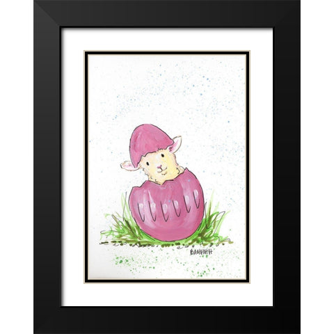 Bahhhh Black Modern Wood Framed Art Print with Double Matting by Strong, Molly Susan