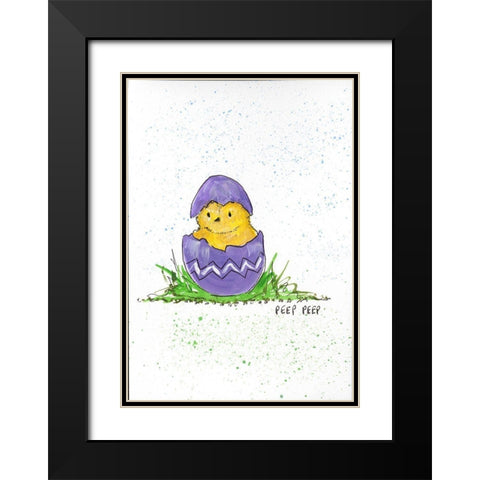 Peep Peep Black Modern Wood Framed Art Print with Double Matting by Strong, Molly Susan