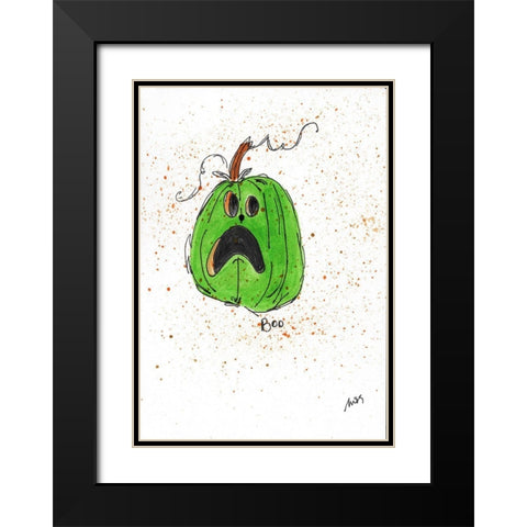 Boo Black Modern Wood Framed Art Print with Double Matting by Strong, Molly Susan