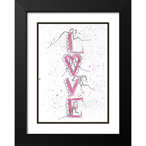 Love Letters Black Modern Wood Framed Art Print with Double Matting by Strong, Molly Susan