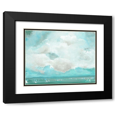 Oceanscape II Black Modern Wood Framed Art Print with Double Matting by Strong, Molly Susan