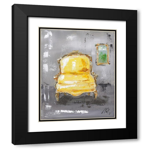 Yellow Chair Black Modern Wood Framed Art Print with Double Matting by Strong, Molly Susan