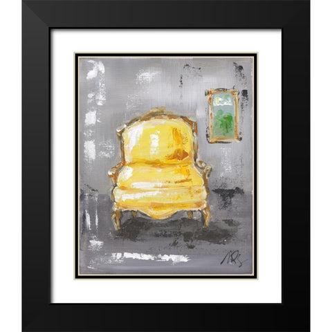 Yellow Chair Black Modern Wood Framed Art Print with Double Matting by Strong, Molly Susan