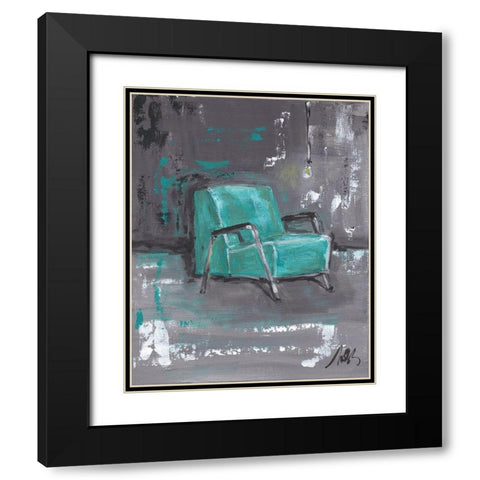 Green Chair Black Modern Wood Framed Art Print with Double Matting by Strong, Molly Susan