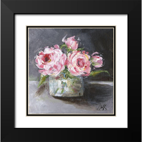 Roses Black Modern Wood Framed Art Print with Double Matting by Strong, Molly Susan