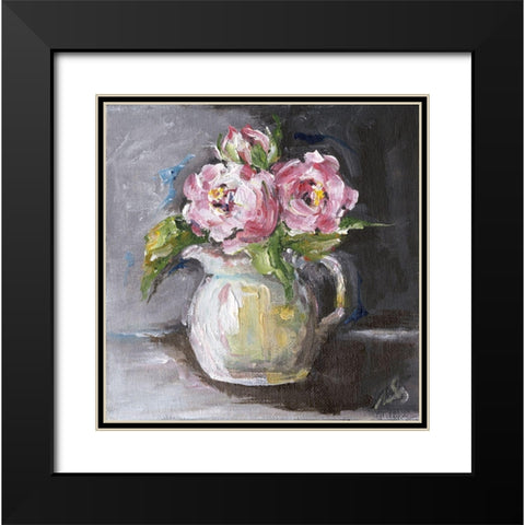 Roses II Black Modern Wood Framed Art Print with Double Matting by Strong, Molly Susan