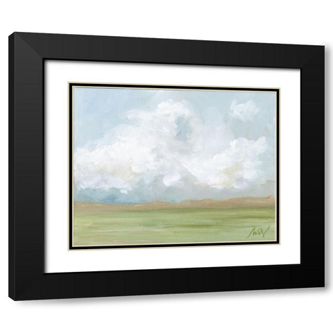 Cloudy Plain Black Modern Wood Framed Art Print with Double Matting by Strong, Molly Susan