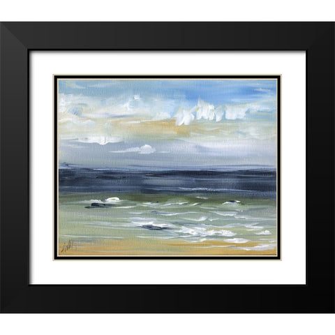 Oceanscape Black Modern Wood Framed Art Print with Double Matting by Strong, Molly Susan