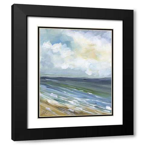 Beach Horizon Black Modern Wood Framed Art Print with Double Matting by Strong, Molly Susan