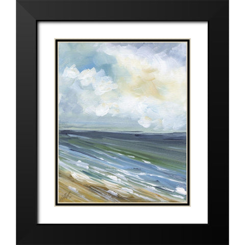 Beach Horizon Black Modern Wood Framed Art Print with Double Matting by Strong, Molly Susan
