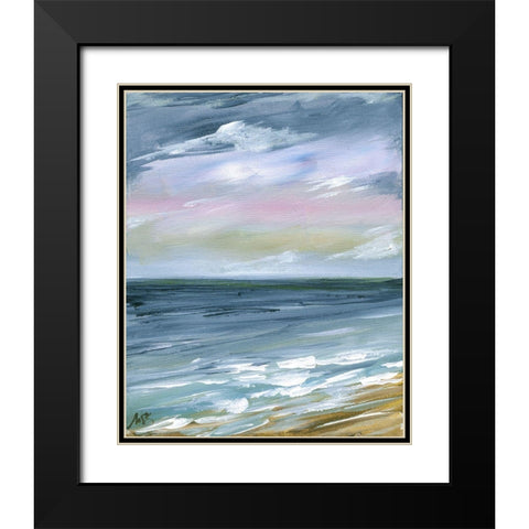 Beach Horizon II Black Modern Wood Framed Art Print with Double Matting by Strong, Molly Susan