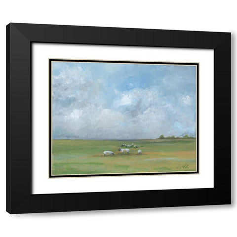 Sheep Pasture Black Modern Wood Framed Art Print with Double Matting by Strong, Molly Susan