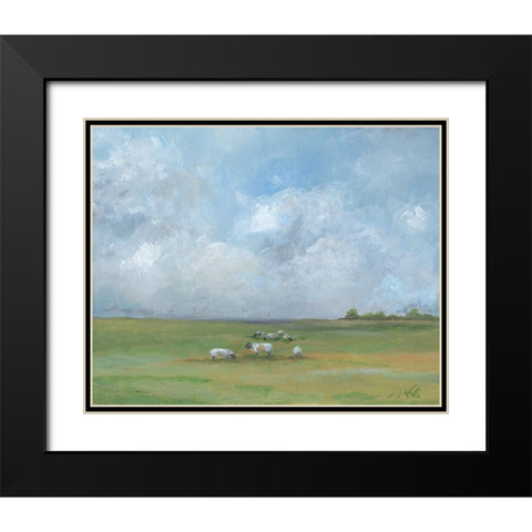 Sheep Pasture Black Modern Wood Framed Art Print with Double Matting by Strong, Molly Susan