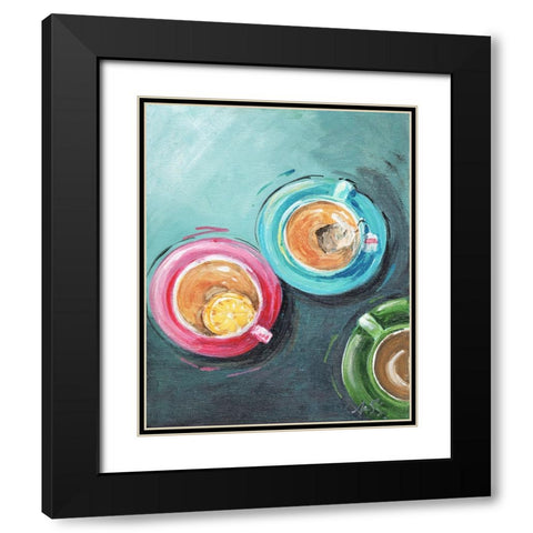 Tea Time Black Modern Wood Framed Art Print with Double Matting by Strong, Molly Susan