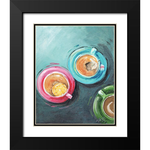Tea Time Black Modern Wood Framed Art Print with Double Matting by Strong, Molly Susan