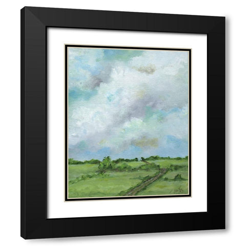 Winding Road Black Modern Wood Framed Art Print with Double Matting by Strong, Molly Susan