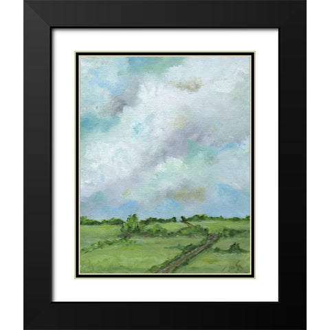 Winding Road Black Modern Wood Framed Art Print with Double Matting by Strong, Molly Susan