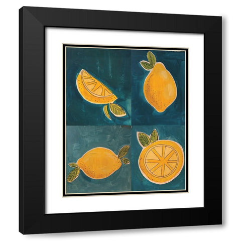 Four Lemons Black Modern Wood Framed Art Print with Double Matting by Rupp, Mariah