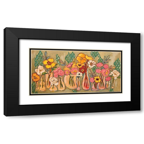 Flower Jars Black Modern Wood Framed Art Print with Double Matting by Rupp, Mariah