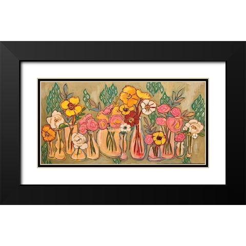 Flower Jars Black Modern Wood Framed Art Print with Double Matting by Rupp, Mariah