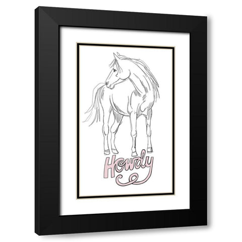 Howdy Horse Black Modern Wood Framed Art Print with Double Matting by Rupp, Mariah