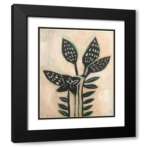 Black Leaves Black Modern Wood Framed Art Print with Double Matting by Rupp, Mariah
