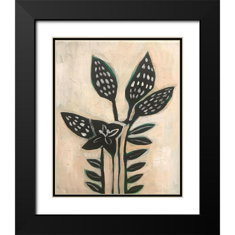 Black Leaves Black Modern Wood Framed Art Print with Double Matting by Rupp, Mariah