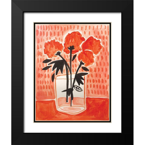 Orange Watercolor Black Modern Wood Framed Art Print with Double Matting by Rupp, Mariah