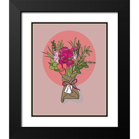 Flowers Black Modern Wood Framed Art Print with Double Matting by Rupp, Mariah