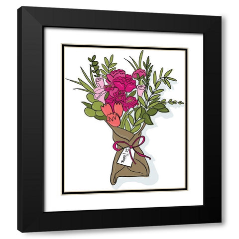 Flowers Black Modern Wood Framed Art Print with Double Matting by Rupp, Mariah